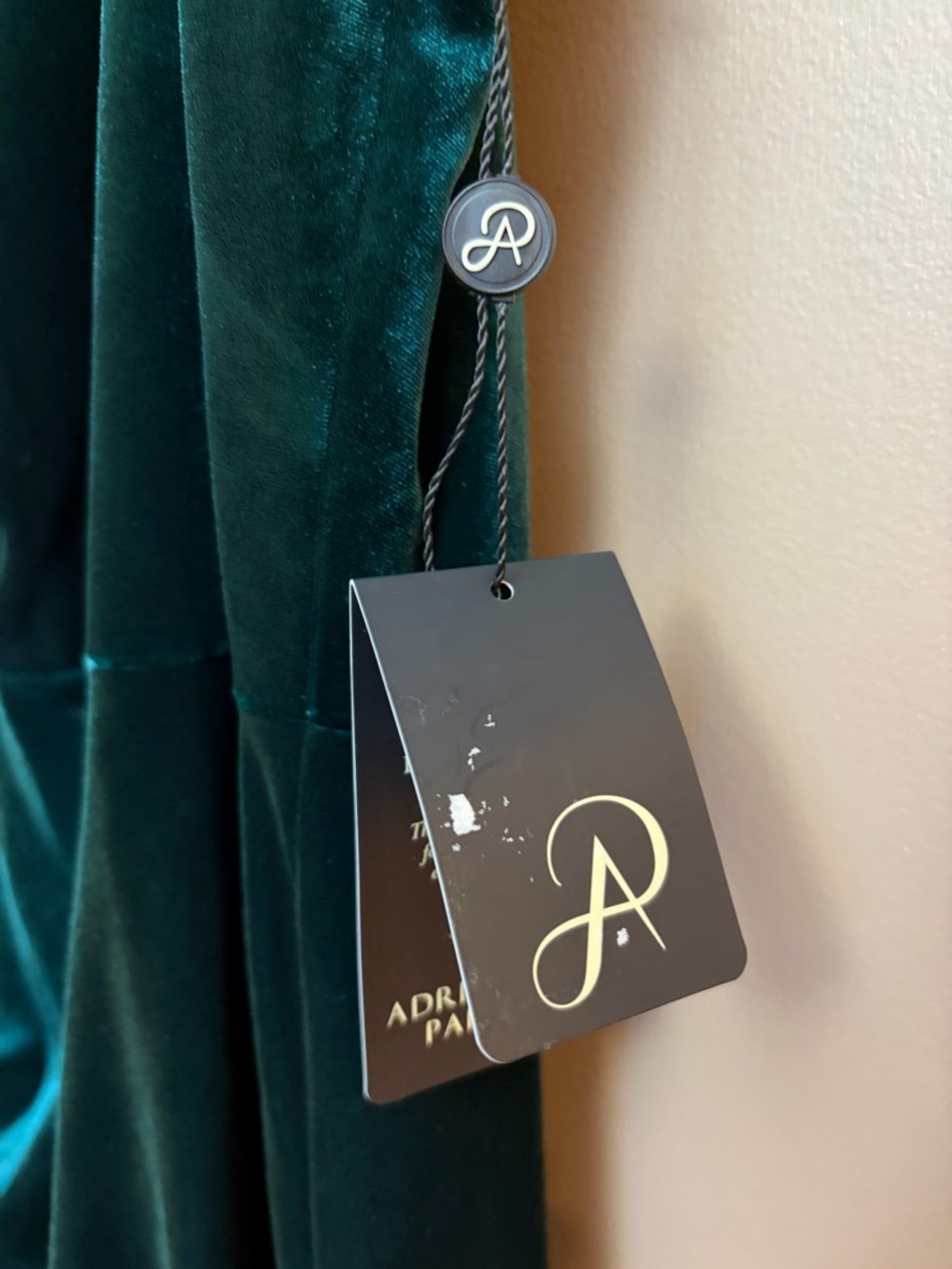 NWT Adrianna Papell 1-Shoulder Elegant Emerald Velvet Evening Party Dress Sz 8 - Picture 6 of 9